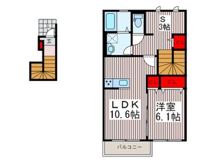 クレール武里の物件間取画像